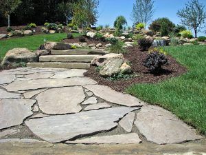 tiered flagstone pathway