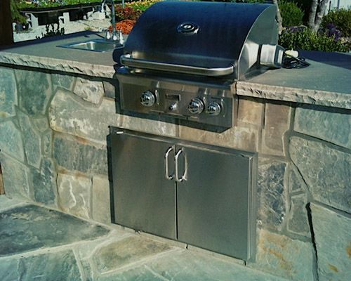 grill in outdoor kitchen