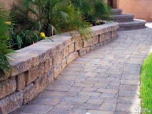 pavers and retaining wall