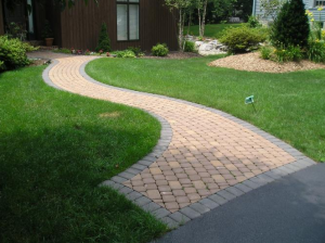 two toned paver path